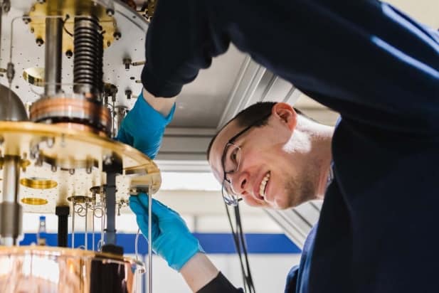 Engineer working on a quantum computer