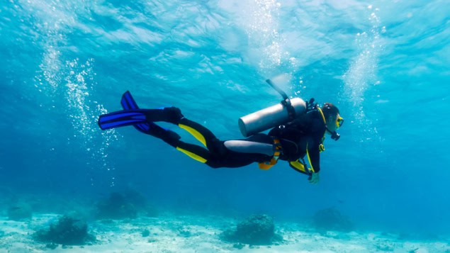 Scuba diver under water