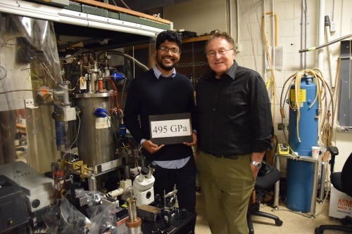 Isaac Silvera (right) and Ranga Dias (left) in their lab