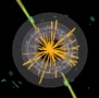 Image depicting particle traces from a “Higgs boson event” at the Large Hadron Collider’s ATLAS detector experiment