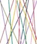 Photo showing a mesh of taut strings of different colours