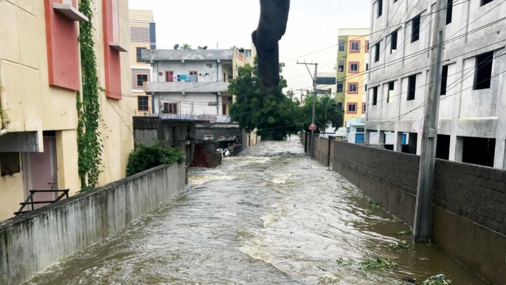 Flooded street